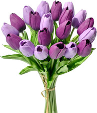 20Pcs Purple Silk Tulips - Perfect for Weddings, Gifts  Home Decor
