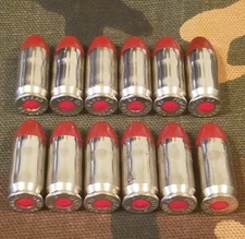 45 ACP SNAP CAPS  SET OF 12, RED AND NICKEL, REAL 230gr WEIGHT!!!