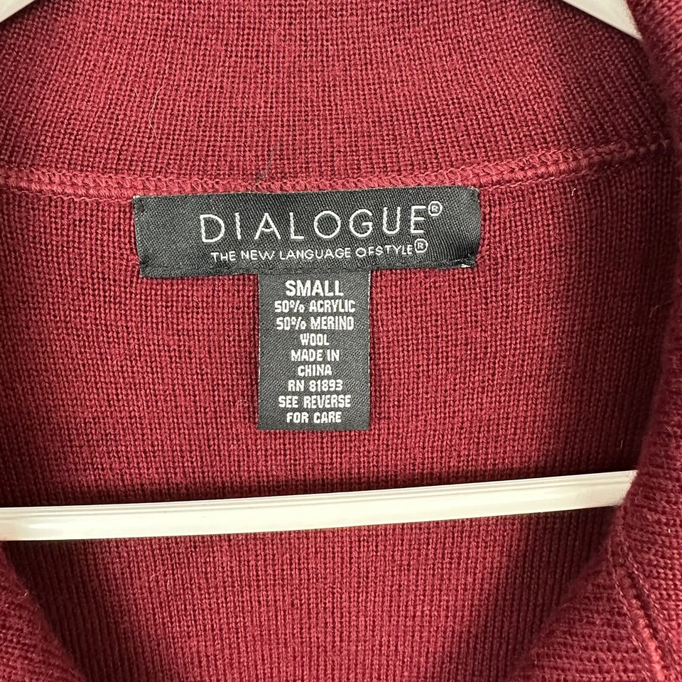 Red Cardigan Sweater Blazer Ladies Womens Small Wool Blend Casual Button DB - Image 3 of 4