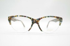 Vintage Lamy Amber Multicolored Half-Rim Glasses Eyeglass Frame NOS