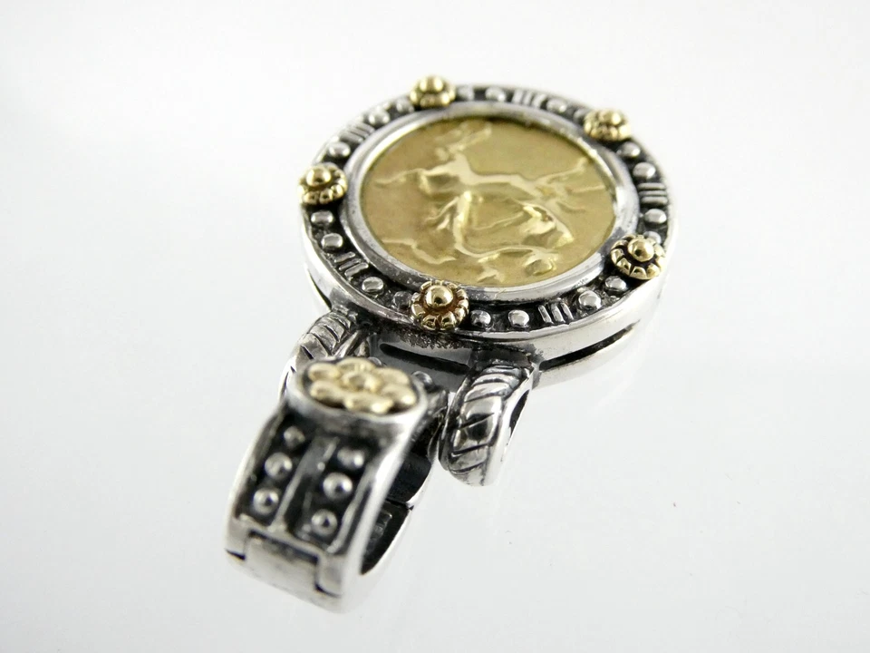 Colgante potenciador 925 Tagliamonte plata esterlina centauro oro amarillo 18k Foto 4 de 4