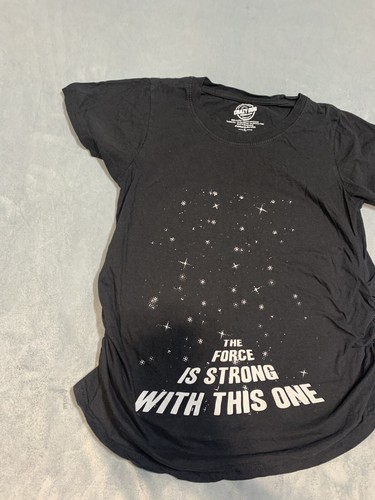 CrazyDog Damen T-Shirt Größe L Umstandsmode The Force Is Strong With This One schwarz - Bild 3 von 8