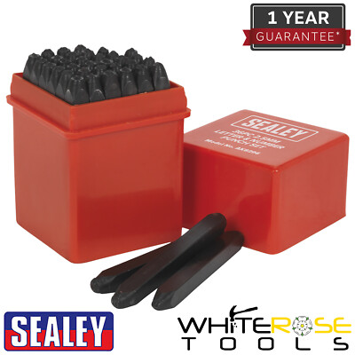Sealey Buchstaben & Zahlen Stanzer Set 36-teilig 2,5 mm Stempel Markierung Etui