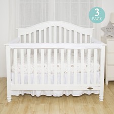 3Piece White Bed Rail Covers Protector Set from Chewing Safe Teething Guard Wrap