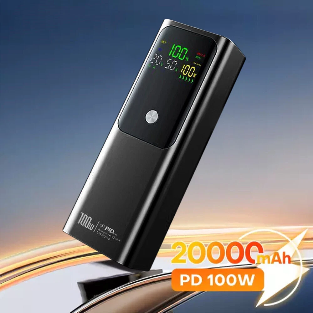 Power Bank 20000mAh 100W Charging Portable External Battery Backup For Phone/lap Power Bank 20000mAh 100W Charging Portable External Battery Backup For Phone/lap