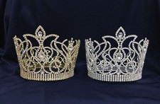 Rhinestones Crown Gold 5 Row Rhinestones At Bottom.6.5"Tall. Pick Your Color