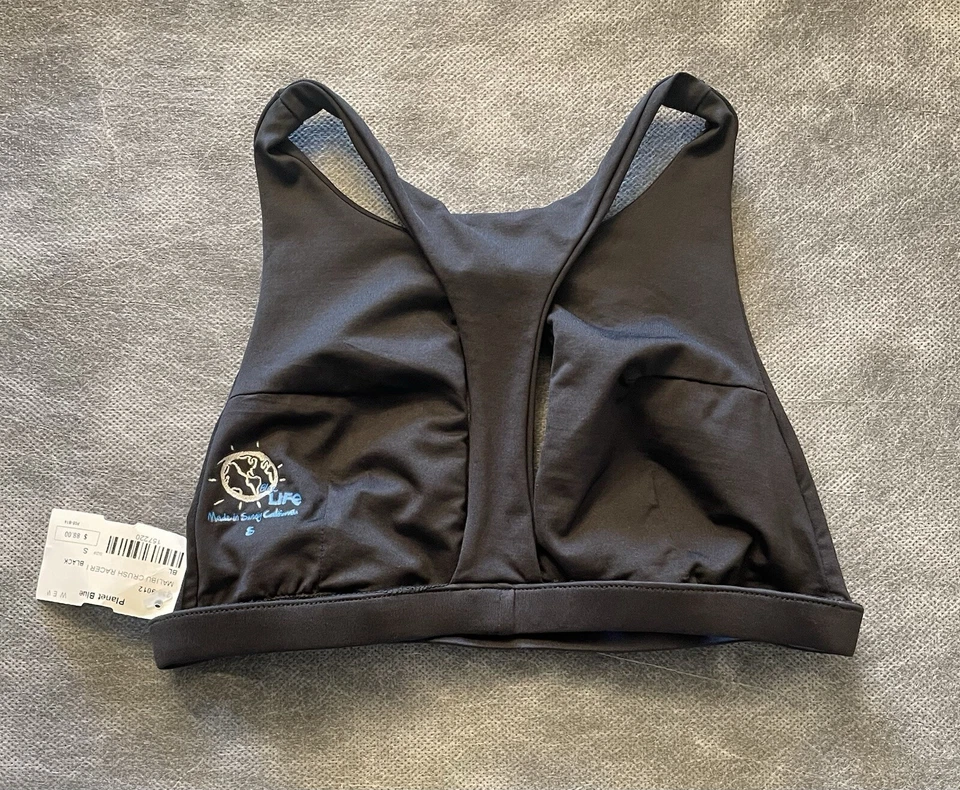 Sutiã biquíni novo com etiquetas Blue Life preto sólido Malibu Crush Racer tamanho pequeno novo $88 - Imagem 3 de 4