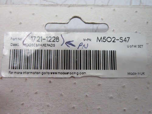 Moose Racing ATV Brake Pads Polaris 1721-1228 - Picture 3 of 3