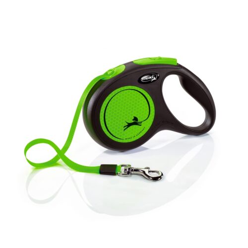 Flexi New Neon Tape Green Medium 5m Retractable Dog Leash/Lead for dogs up to 25 - Imagen 1 de 5
