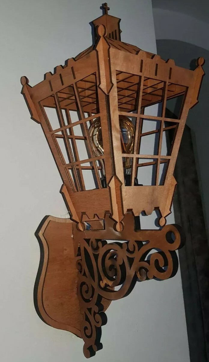 DIGITAL VECTOR FILE for CNC lazer, Wall wood lamp, wall wooden light fixture