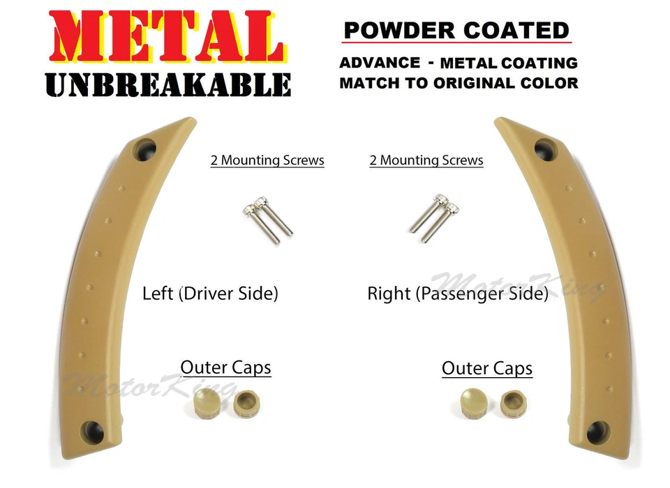 Kit de reparación de manija de tracción de panel de puerta interior VW Beetle de metal mejorado par tostado Foto 2 de 4