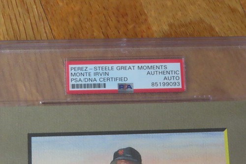 MONTE IRVIN signed Great Moments Perez Steele Encapsulated PSA NEW YORK GIANTS - Picture 2 of 3
