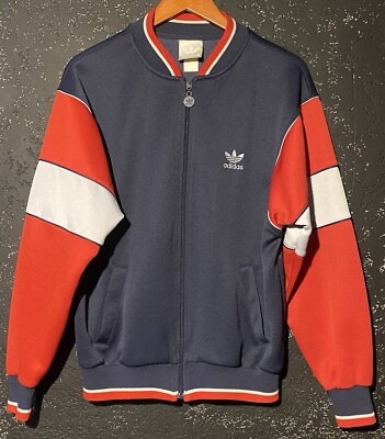ジャケット・アウター 80s old adidas track jacket Large size Vintage 80s Adidas Track Jacket Blue Red Large 20.5x26 | eBay