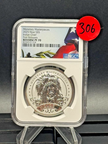 2025 Niue $5 Indian Chief – 🔥Reverse PF70 NGC First Releases .999 Pure Silver💎