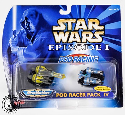 STAR WARS Micro Machines PODRACING Pod Racer Pack 4 NEU & OVP Episode 1 Galoob