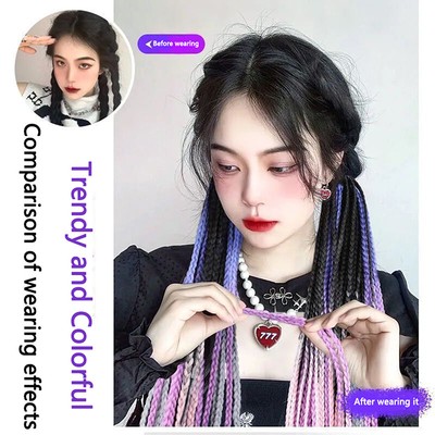 Synthetic Gradient Color Dirty Braided Ponytail Braiding Hair Extensions _cn