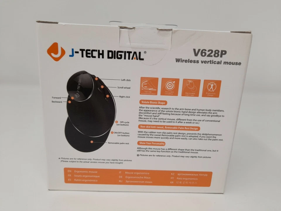 J-Tech Digital Wireless Vertical Mouse V628P, Black - Image 3 of 4