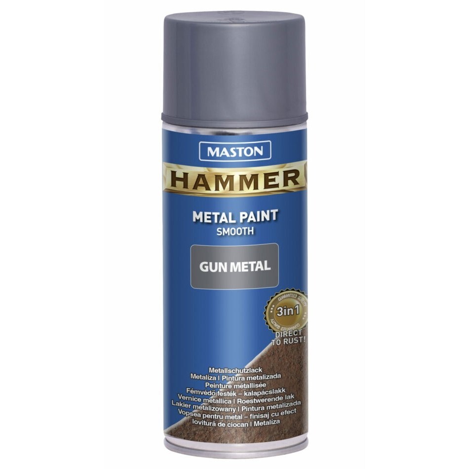 Maston Spray Paint Hammer Smooth Gun Metal Grey 400ml