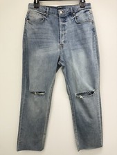 Wild Fable size 14 Women  s Blue Denim High Rise Button Fly Slim Straight Jeans