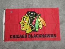 Chicago Blackhawks Flag 33x57 NHL Rico Industries Inc/Tag Express Red