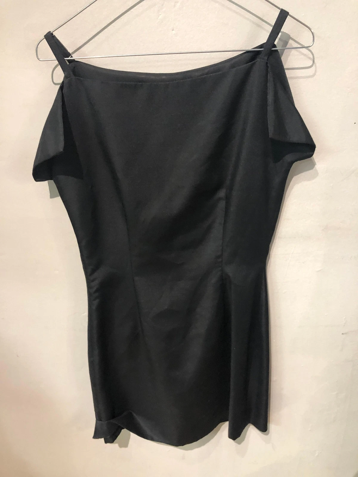 Versace jeans couture abito misto lino rayon nero LBD taglia 10
