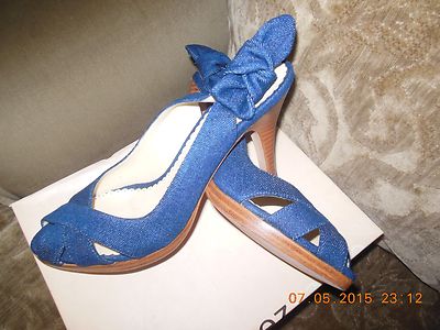 ''Martinez Valero'' blue denim sandals size 8M