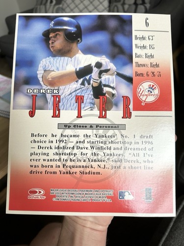 Derek Jeter - 8x10 Donruss Studio 98 Portrait And Seven Trading Cards - Picture 3 of 5