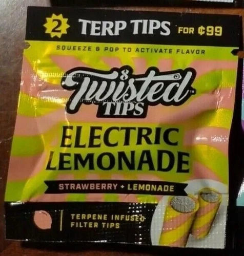 Twisted Hemp Flavored Filter Tips Electric Lemonade 6/2ct Packs=12pc - product listing photo