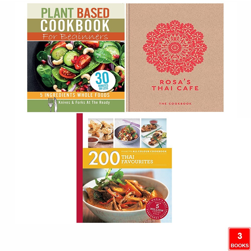 Rosa's Thai Cafe Cookbook,Plant Based,Hamlyn All Colour Cookery 3 Books Set NEW