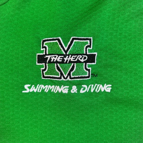 Marshall University Nike 1/4 Zip Polo Shirt Womens XL Green Swimming & Diving - 第 3/13 張圖片