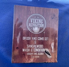 Viking Revolution Beard Brush & comb set W/ Sandalwood Wash&Conditioner