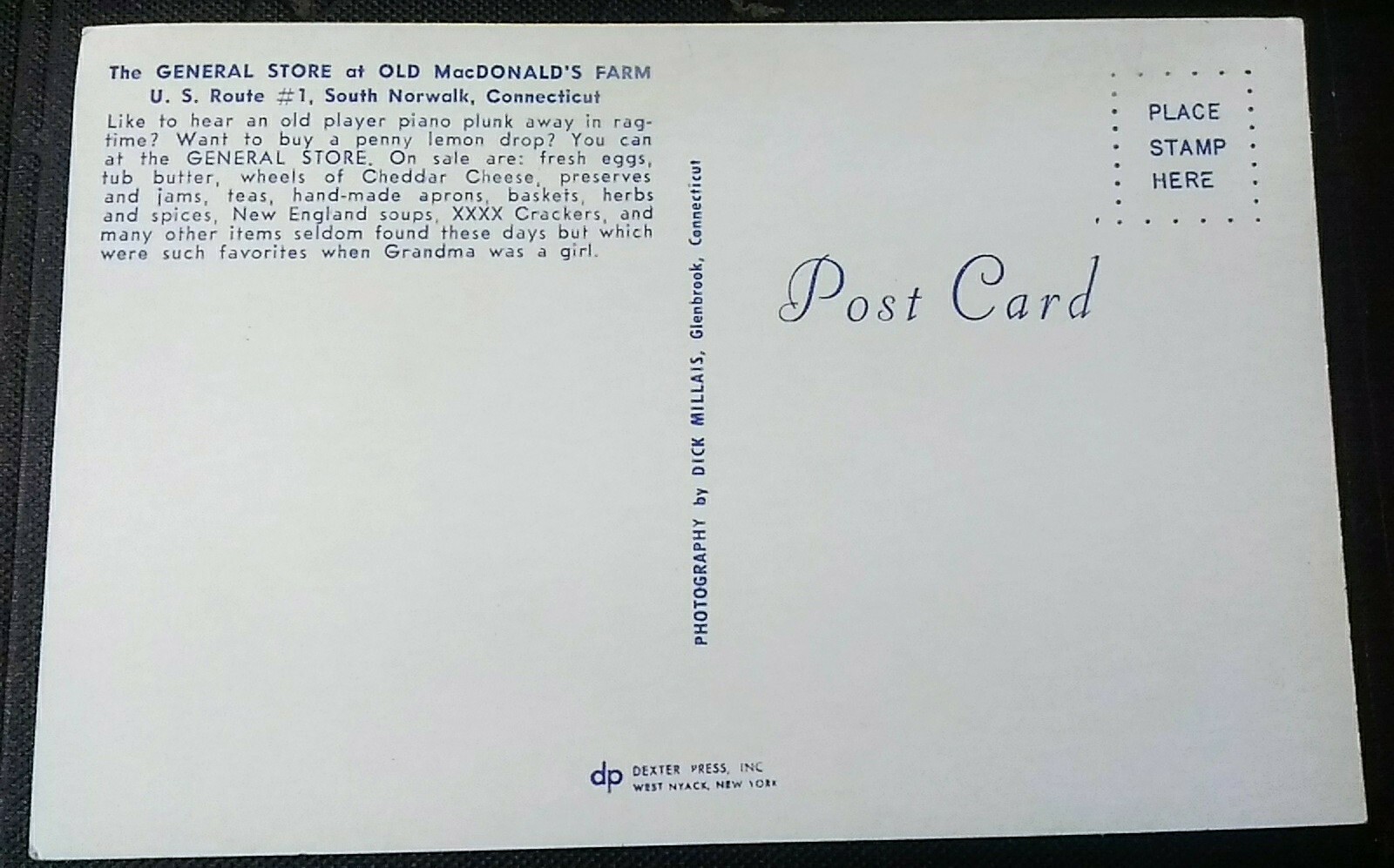 NORWALK CT CONNECTICUT OLD MACDONALD'S FARM RESTAURANT Postcard PC