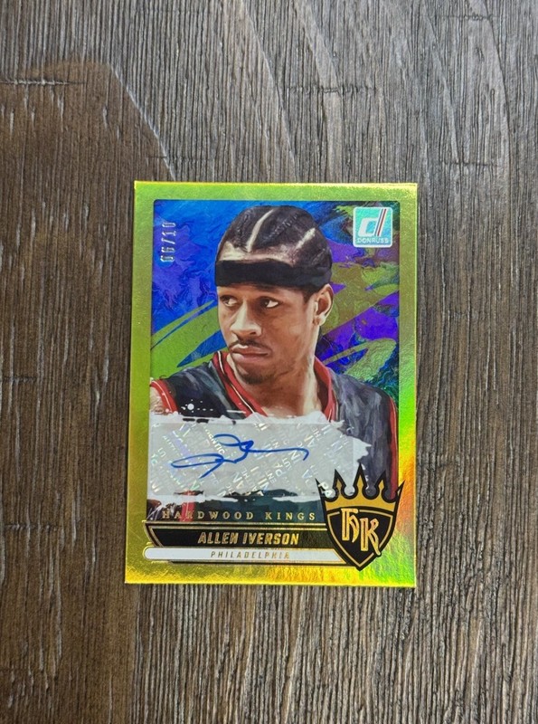 Panini 2025-26 Donruss Allen Iverson Hardwood Kings Auto HWK-AIV Gold 06/10 Phil