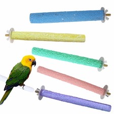 1PC Random Colors Parrot Perch Wood Toy Bird Cage Accessories Colored Quartz