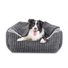 Dog Beds for Large Medium Small Dogs, Rectangle Cave Hooded Blanket Puppy Bed...