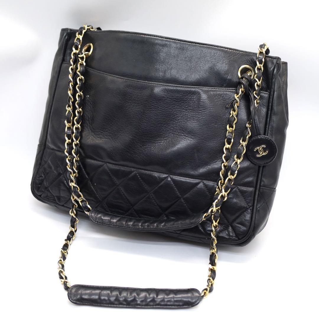 CHANEL Matelasse Lambskin Chain Tote Bag with Seal #PGIWMF