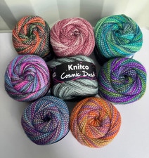 Knitco Cosmic Dust  Glittery Yarn cakes - DK knitting crochet yarn wool - 100g 