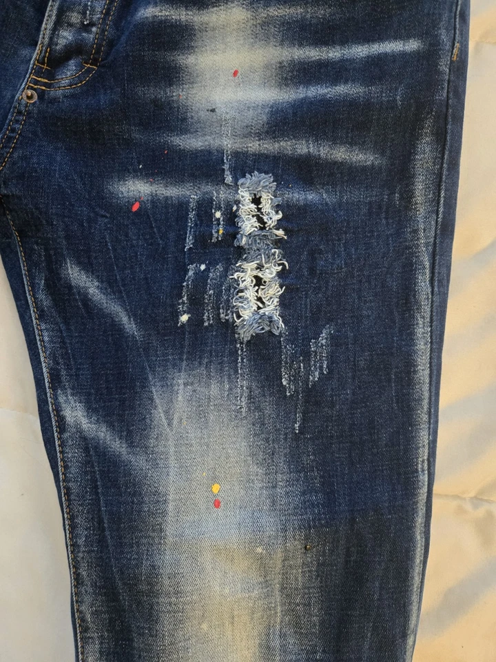 DSquared2 Denim Patch Work Paint Splat Jeans Size 36 - Image 3 of 4