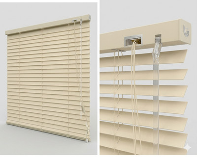 SOLUNA DIM-OUT Alu-Jalousie beige 70x170 cm, mit 20% mehr Lamellen