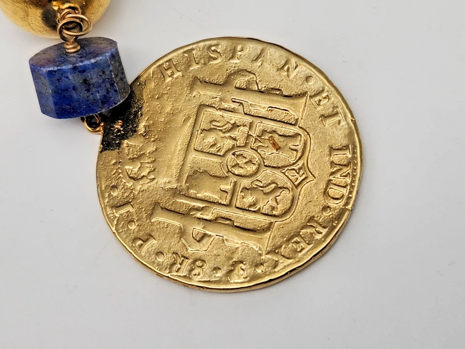 Declaración DEVON LEIGH Collar Piedras Naturales Gota Moneda Colgante Collar 28""L Foto 4 de 4