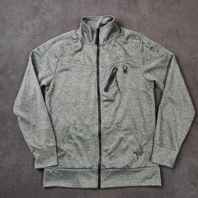 Spyder Active Full Zip Jacket Mens Medium Gray Lightweight Moisture Wicking