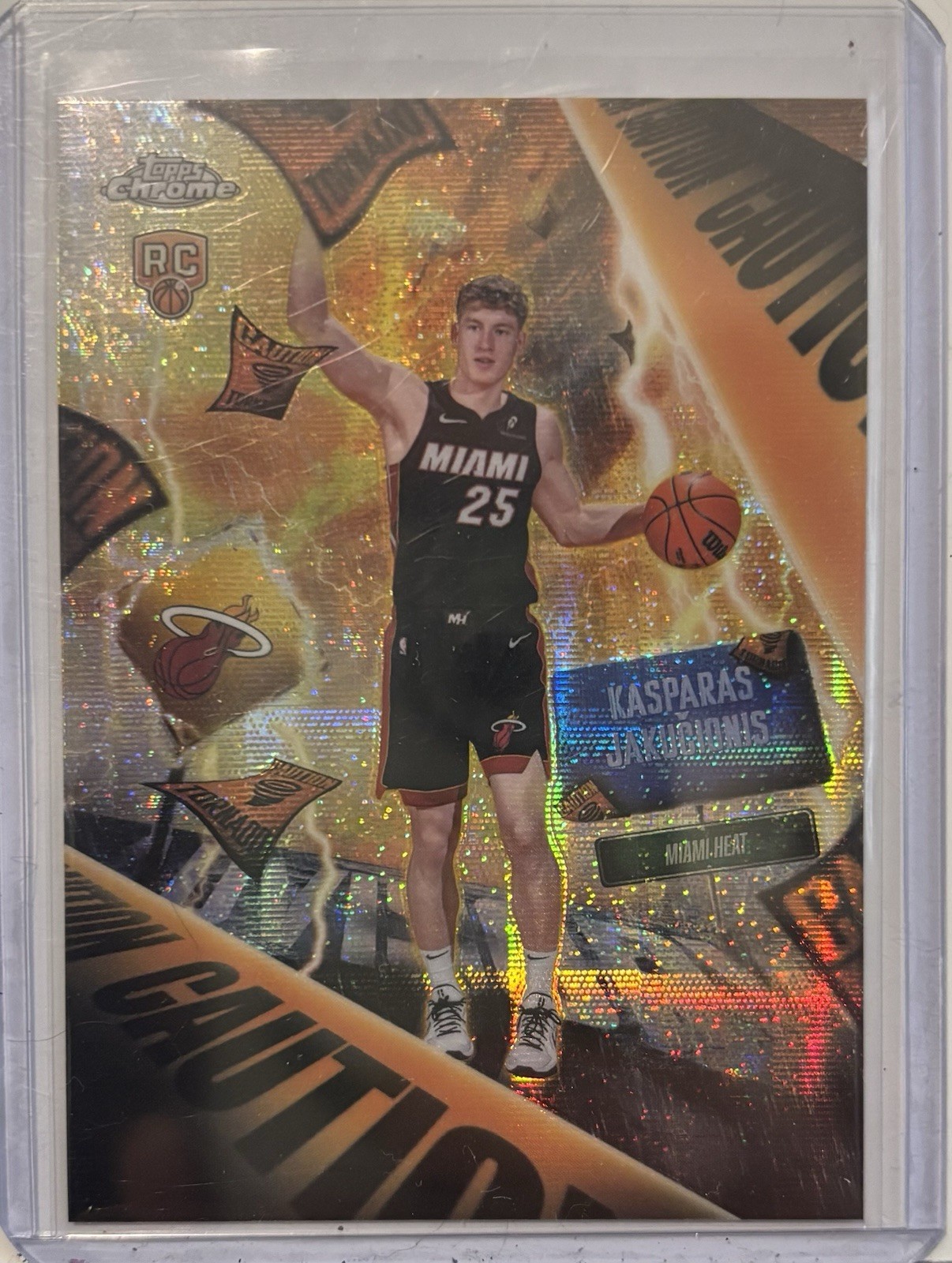 2025-26 Topps Chrome Kasparas Jakucionis Rookie Advisory SSP Case Hit Miami RC
