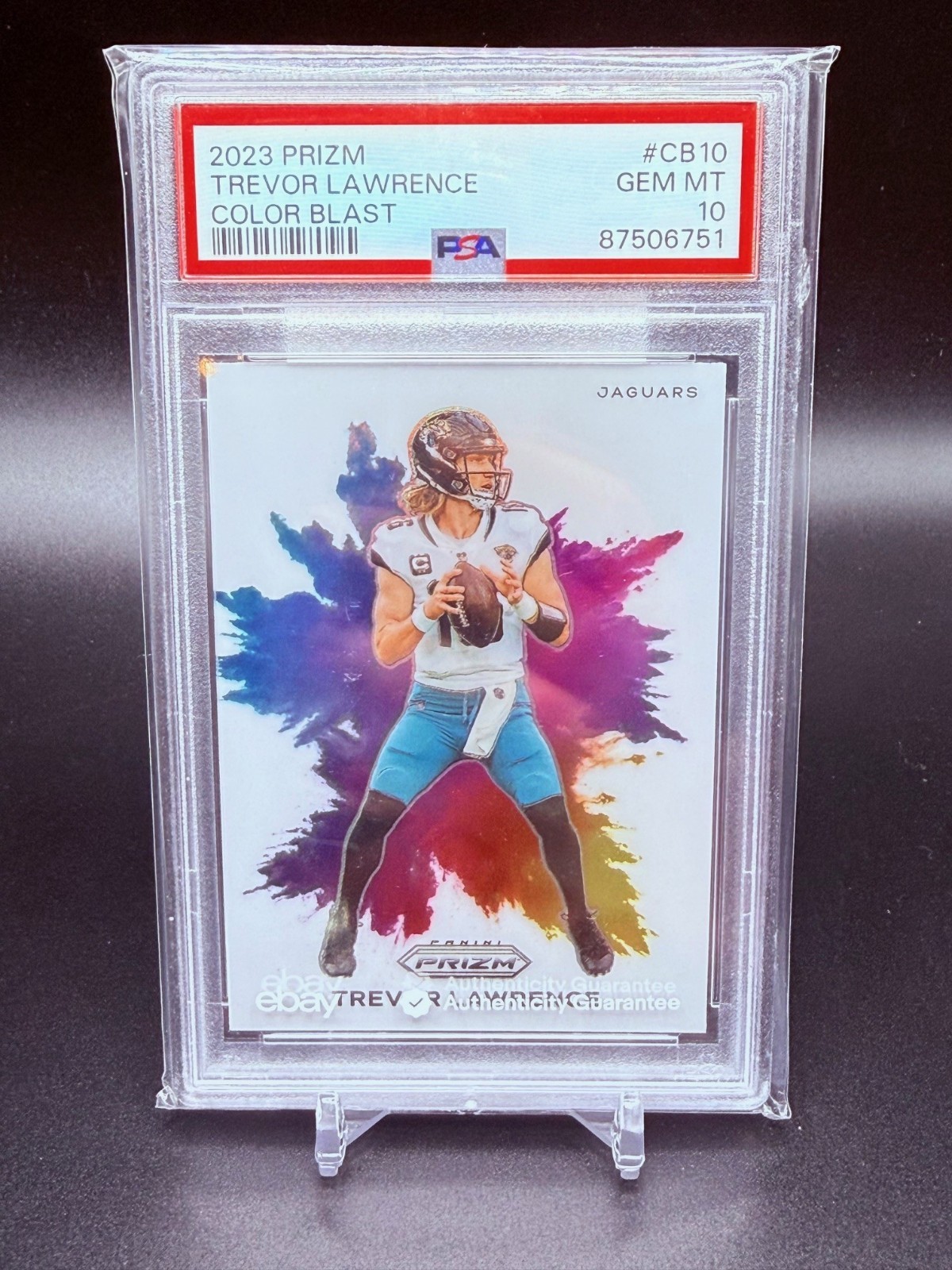 2023 Panini Prizm COLOR BLAST CASE HIT SSP Trevor Lawrence #CB10 - PSA 10