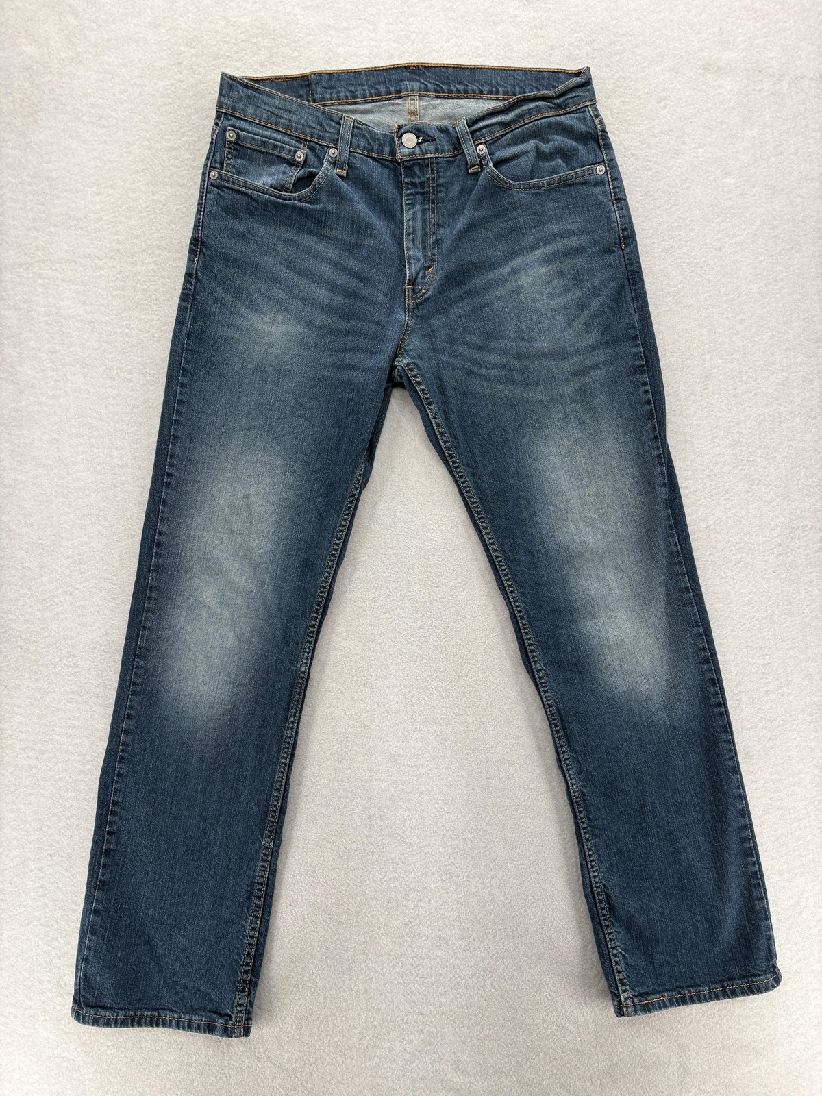 S 33x32 Blue Medium Wash Stretch Denim Pants