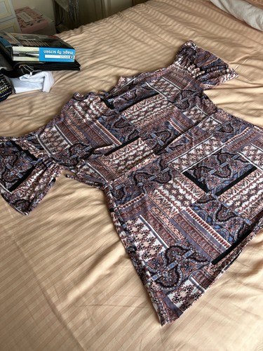 George Paisley Print Short Sleeve Top Size 20 - Picture 8 of 8