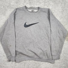 Nike Crewneck Sweatshirt Gray Size Large Made in USA Vintage VTG Y2K SEE PHOTOS