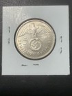 1939 F Germany 5 Reichsmark Silver Coin 90% Paul von Hindenburg Stuttgart Mint — photo 3