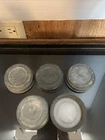 Vintage Lot Of 5 Mason Zinc Lid With Milk Glass Genuine Cap Canning 3 Ball 2 Not