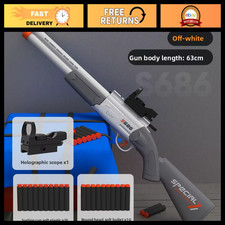 Double Barrel Pump Action Foam Dart Blaster Toy Gun with Holographic Sight - Cos