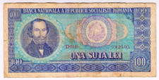 1966 Romania 100 Lei 992505 Paper Money Banknotes Currency